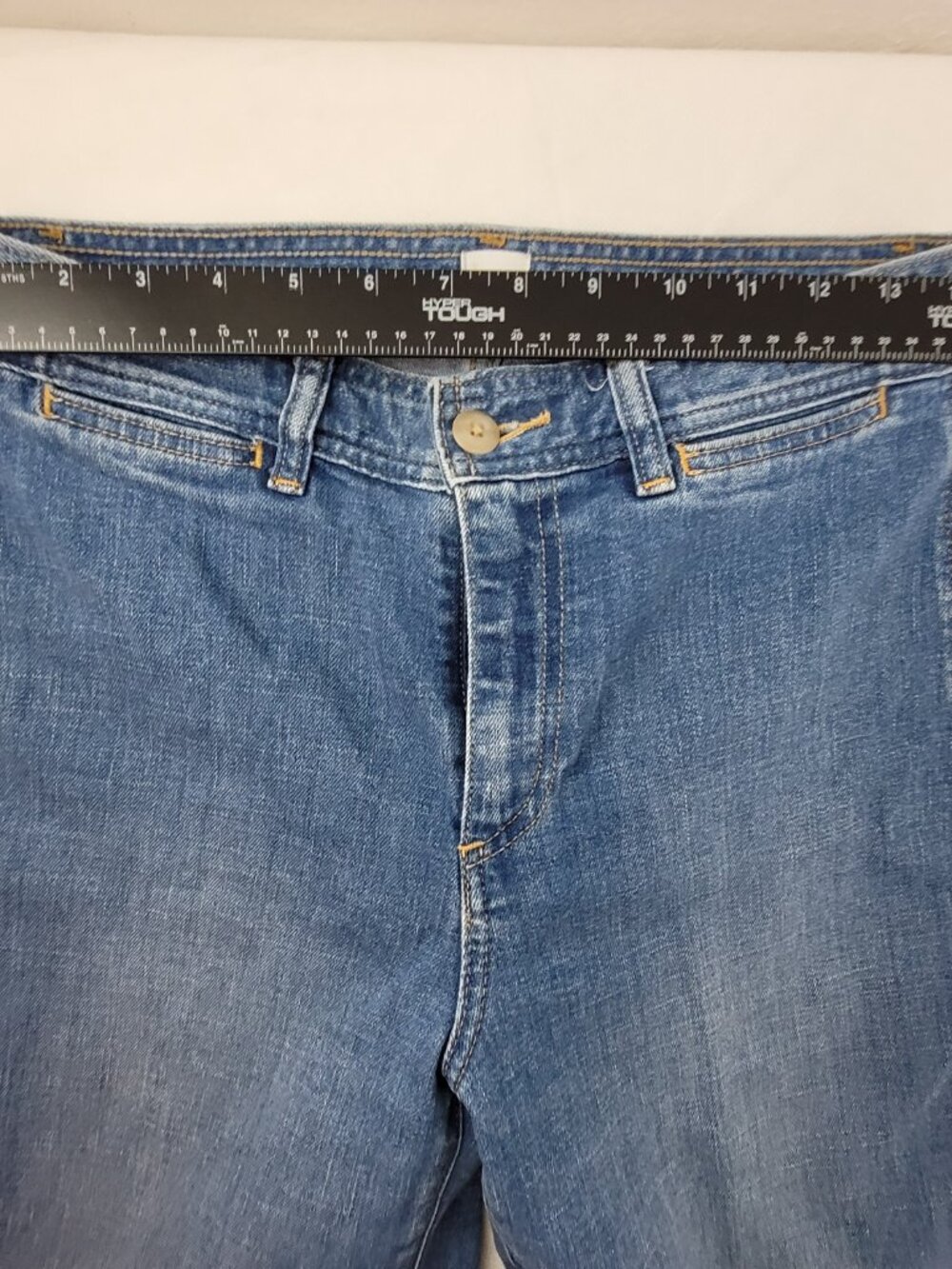 GAP Jeans Womens 4/27 Blue Stretch Denim High Rise Wide Leg Crop fits 29x26 - Picture 6 of 13